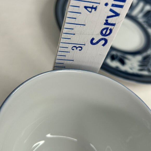 Vintage Dansk Ceylon Blue White Ceramic Tea/Coffee Cups Saucers Set 4 Portugal - Picture 9 of 9
